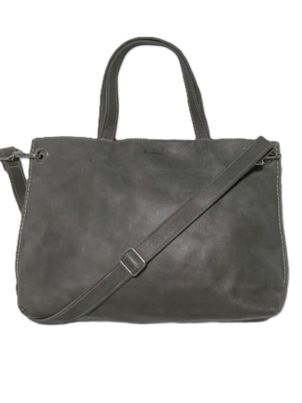 Roots Genuine Tribe Leather Edie Tote, Crossbody, Satchel Bag in Grey